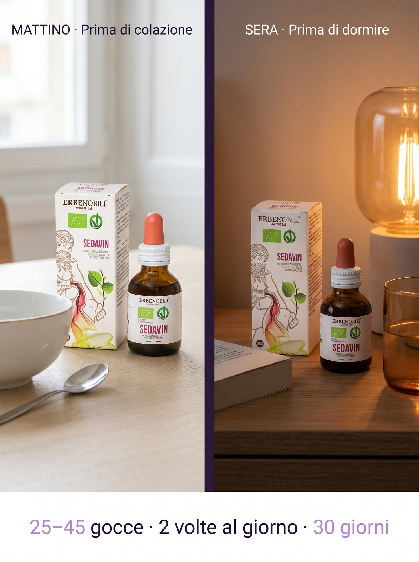 SEDAVIN ErbeNobili Gocce 50ml Relax Sonno Ansia Nervoso Tiglio Biancospino Bio