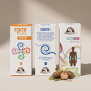 Kit Equilibrio Intestinale in Viaggio con Fortif1, Fortif Plus e Lactobaob su fondo greige