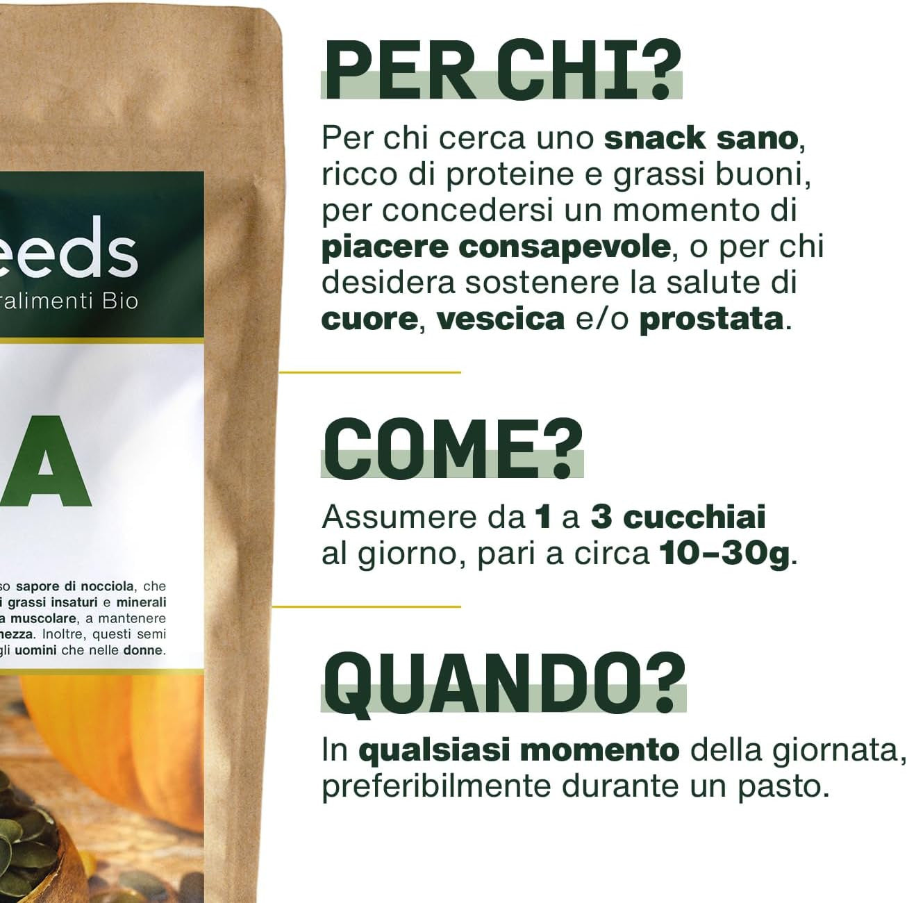 Semi di Zucca Bio amoseeds - per chi, come e quando usarli