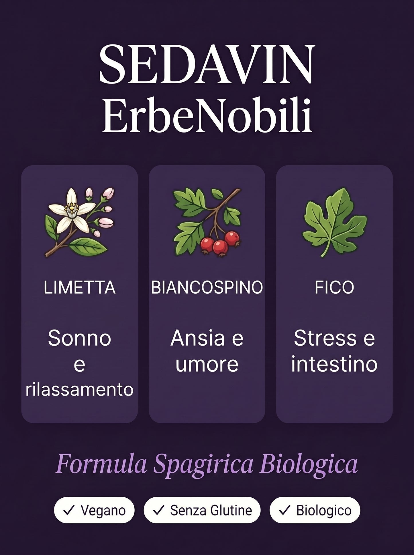 SEDAVIN ErbeNobili Gocce 50ml Relax Sonno Ansia Nervoso Tiglio Biancospino Bio
